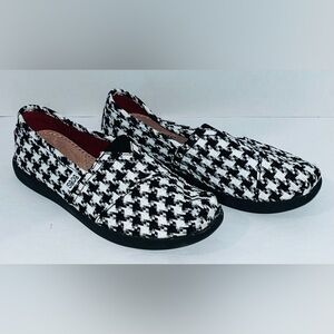 Girls LiL BOBS(Skechers) Houndstooth Black/White Alabama Slip On Flats Size Y12
